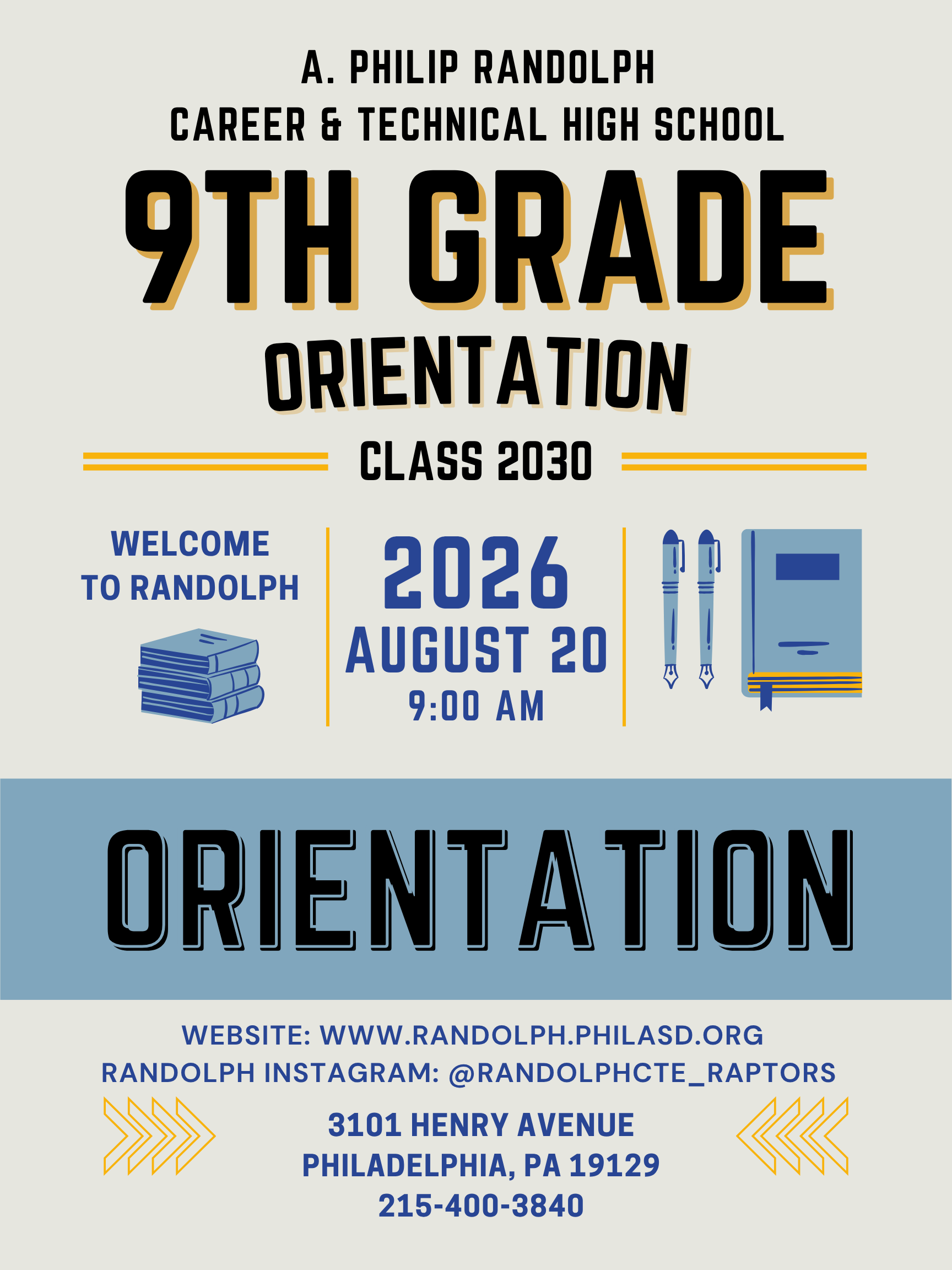 Blue and Yellow Lined Freshman Welcome Week Event College Poster